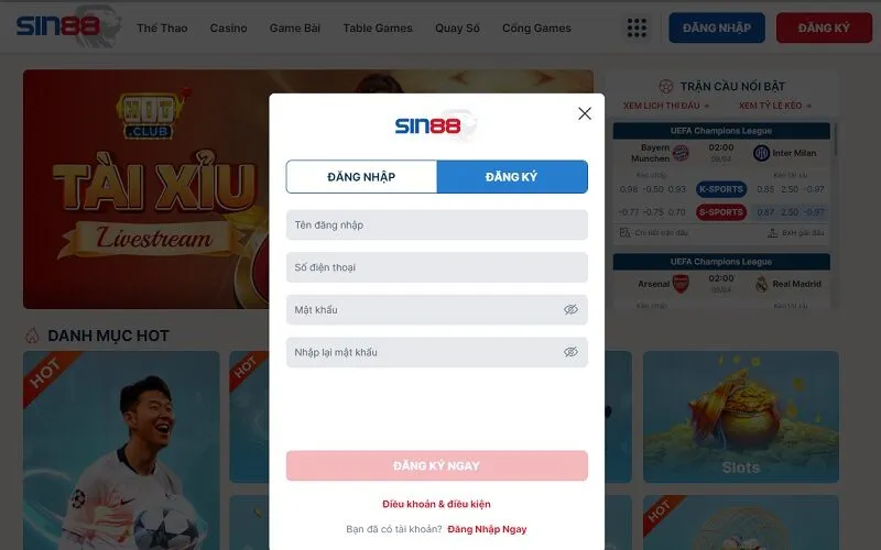 Hướng dẫn tham gia cá cược tại sin88
